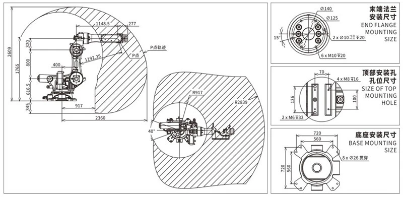 Automated Palletizing Robot Working Envelope Diagram Automated Palletizing Robot Working Envelope Diagram